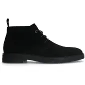 Manfield suède veterboots zwart male | Maat: 46