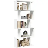 vidaXL Kamerverdeler Boekenkast 5-laags Wit 70x24x161 cm Bewerkt Hout