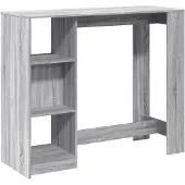 vidaXL Bartafel met schap 124x46x103,5 cm bewerkt hout grijs sonoma