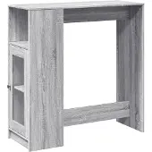 vidaXL Bartafel met rekken 101x40x103,5 cm bewerkt hout grijs sonoma