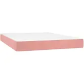 vidaXL Pocketveringmatras 140x220x20 cm fluweel roze