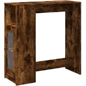 vidaXL Bartafel met rekken 101x40x103,5 cm bewerkt hout gerookt eiken