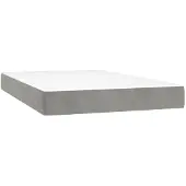 vidaXL Pocketveringmatras medium 120x220x20 cm fluweel lichtgrijs