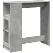 vidaXL Bartafel met rekken 101x40x103,5 cm bewerkt hout betongrijs