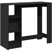 vidaXL Bartafel met schap 124x46x103,5 cm bewerkt hout zwart