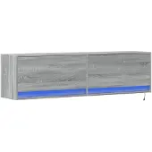 vidaXL Tv-wandmeubel met LED-verlichting 140x31x38 cm grijs sonoma