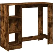 vidaXL Bartafel met schap 124x46x103,5 cm bewerkt hout gerookt eiken