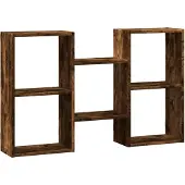 vidaXL Wandschap 96x18x60 cm bewerkt hout gerookt eikenkleurig
