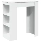 vidaXL Bartafel met rekken 95x47x103,5 cm bewerkt hout wit