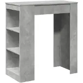 vidaXL Bartafel met rekken 95x47x103,5 cm bewerkt hout betongrijs