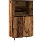 vidaXL Hoge kast 60x36x110 cm bewerkt hout oud houtkleurig