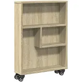 vidaXL Smalle Opbergtrolley Sonoma Eiken 48x13x68 cm Bewerkt Hout