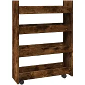 vidaXL Opbergtrolley smal 4-laags bewerkt hout gerookt eikenkleurig