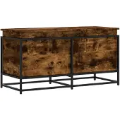 vidaXL Opbergbox met deksel 100x40x51,5 cm bewerkt hout gerookt eiken