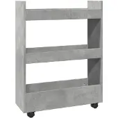 vidaXL Opbergwagen, smal, 3 etages, betonkleur, houtvezel
