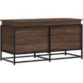 vidaXL Opbergbox met deksel 100x40x51,5 cm bewerkt hout bruin eiken