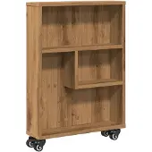 vidaXL Opbergtrolley smal 48x13x68 cm bewerkt hout artisanaal eiken