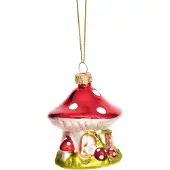 Sass & Belle Paddenstoel kabouterhuisje kerstbal -