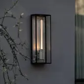 Buster + Punch Wandlamp buiten Caged Wet Large, dimbaar, zwart, Badkamer, Roestvrij staal, Design, Wandlamp buiten