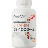 OstroVit Vitaminen - Vitamine D3 4000 + K2 100 tabletten - 100 Tabletten + BeBulk Nutrition Pillendoos