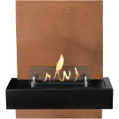 Xaralyn Bio-ethanol wandhaard - Quero BC - cortenstaal - 2 KW verwarming - wandombouw inclusief inbouwhaard - sfeerhaard