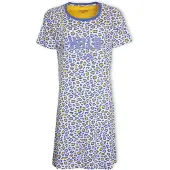 Irresistible Dames Nachthemd - Katoen - Ronde Hals - Blauw - Maat XL