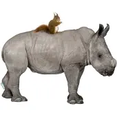 VAN IKKE Muursticker Neushoorn met eekhoorn XL