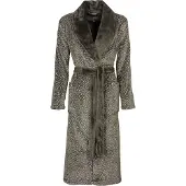Irresistible Dames badjas - Fleece - Sjaalkraag - Bruin - Maat L