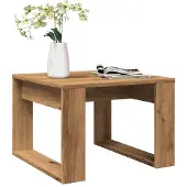 vidaXL Bijzettafel 50x50x35 cm bewerkt hout artisanaal eikenkleurig