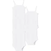 Vertbaudet Set met 5 rompers met fijne bretels in interlock set wit