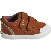 Vertbaudet Stoffen sneakers met klittenband babyjongen donkerbruin