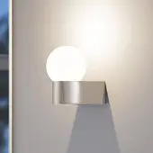 Molto Luce Wandlamp buiten Lanu Round, dimbaar, chroom / zilver, Aluminium, Modern, Wandlamp buiten