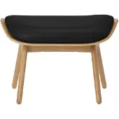 UMAGE The Reader Ottoman Oak | Black - Leather