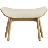 UMAGE The Reader Ottoman Oak | Teddy white - Teddy bear fabric