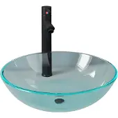 vidaXL Wastafel met kraan en pop-up afvoer gehard glas transparant