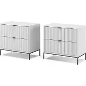 Vicco Eliza Nachtkastje – Set van 2 Wit