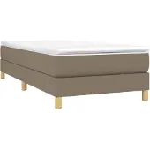 vidaXL Boxspring met matras stof taupe 80x200 cm