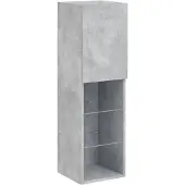vidaXL Tv-meubel met LED-verlichting 30,5x30x102 cm betongrijs