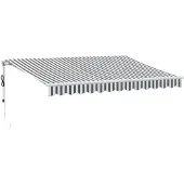 vidaXL Luifel automatisch uittrekbaar LED 350x250 cm antraciet en wit