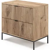 Vicco Eliza Nachtkastje – 66 x 60 cm met 2 laden Viking Eik