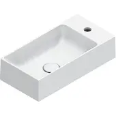 Catalano Premium Fontein 50x25cm Keramiek - Met Kraangat - Mat Wit - 8059015190222 - Rechthoekig - Wastafels, Fonteinen, Opzetfonteinen
