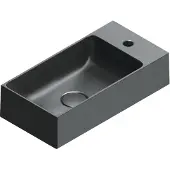 Catalano Premium Fontein 50x25cm Keramiek - Met Kraangat - Mat Zwart - 8059015190215 - Rechthoekig - Wastafels, Fonteinen, Opzetfonteinen