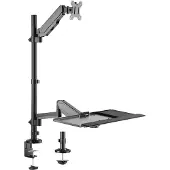 My Wall HL63L Tafelbeugel voor monitor Aantal monteerbare displays: 1 Display(s) 43,2 cm (17) - 81,3 cm (32) Zwart In hoogte verstelbaar, Kantelbaar,