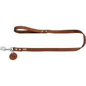 Hunter Looplijn Leder Cognac - Hondenriem - 110x1.6 cm