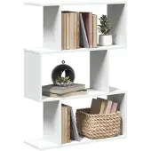 vidaXL Kamerverdeler Boekenkast 3-laags Wit 70x24x97 cm Bewerkt Hout