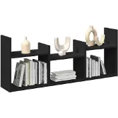 vidaXL Wandkast 100x18x40 cm bewerkt hout zwart