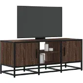 vidaXL Tv-meubel 100x35x41 cm bewerkt hout metaal bruin eikenkleur