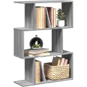 vidaXL Kamerscherm / boekenkast 3-laags 70x24x97 cm hout grijs sonoma