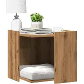 vidaXL Kattenbakkast 53x53x51 cm bewerkt hout artisanaal eikenkleurig