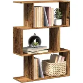 vidaXL Kamerscherm / boekenkast 3-laags 70x24x97 cm hout oud hout